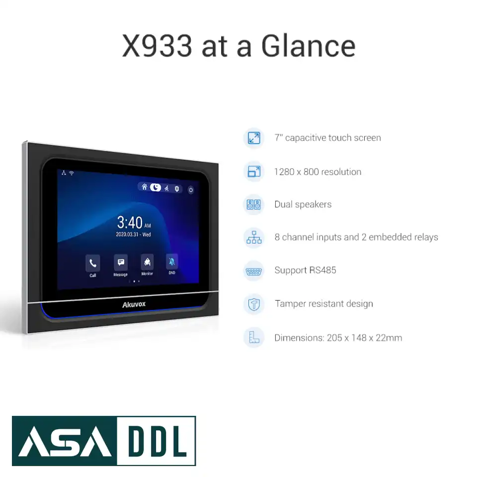 مانیتور Akuvox مدل X933H - تصویر 12