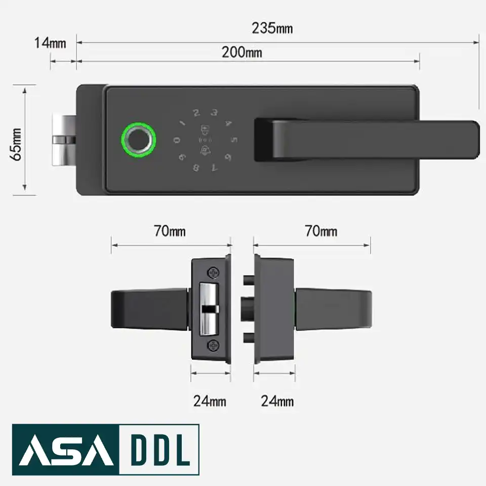 قفل دیجیتال شیشه سکوریت کادونیو GL06 - تصویر 11