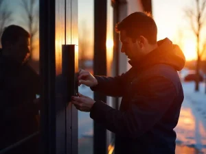 نصب قفل دیجیتال روی درب upvc